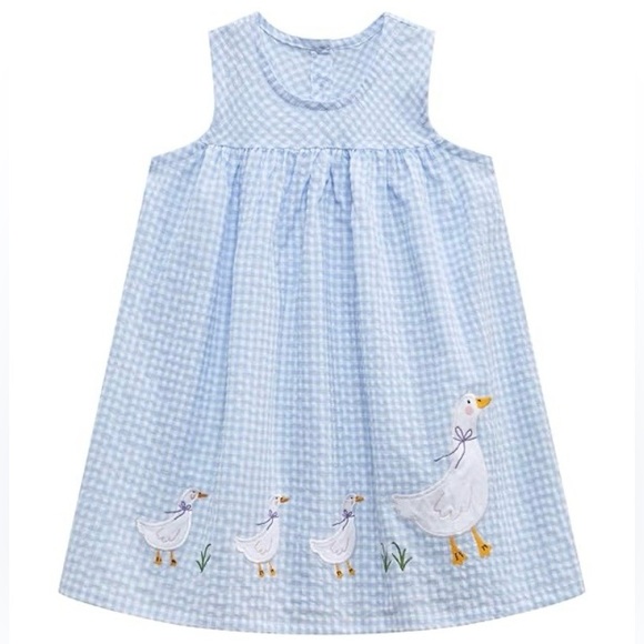 Little Maven Other - Little Maven Blue Gingham Dress with Duck Embroidery Appliqué NWT Size 7